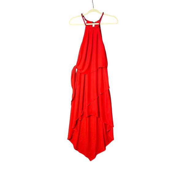 Laundry By Shelli Segal Dresses & Skirts - Laundry Shelli Segal Bright Red Flowy Draped Wrap High Low Dress Size 12 Glam